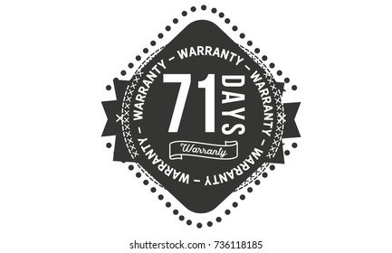 71 days warranty icon vintage rubber stamp guarantee