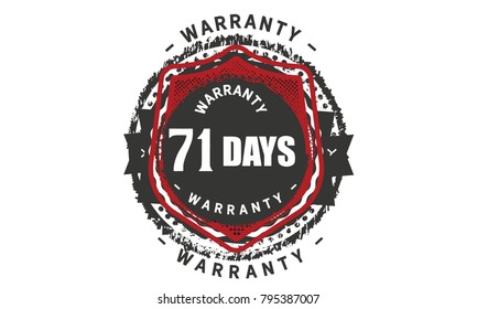 71 days warranty icon vintage rubber stamp guarantee