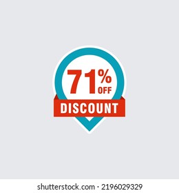 71 discount, Sales Vector badges for Labels, , Stickers, Banners, Tags, Web Stickers, New offer. Discount origami sign banner