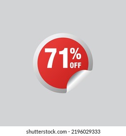 71 discount, Sales Vector badges for Labels, , Stickers, Banners, Tags, Web Stickers, New offer. Discount origami sign banner