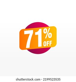 71 descuento, distintivos de vectores de venta para etiquetas, , pegatinas, banners, etiquetas, etiquetas, etiquetas web, nueva oferta. Banner de signo de origami de descuento