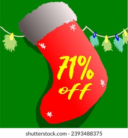 71% discount sock and christmas promotion red green white flashing flashing on the wall