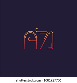 A 71 Letter and Number logo icon vector template. 

