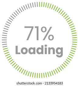 71% Loading. 71% circle diagrams Infographics vector, 71 Percentage ready to use for web design ux-ui