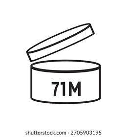 71 M SIGN vector illustration, packaging symbol Expiration period in months, expiration
