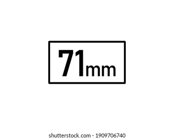 71 milímetros ilustración vectorial de icono, 71 mm de tamaño