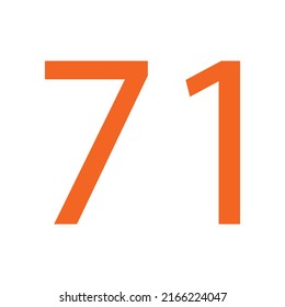 71 NUMBER SIMPLE CLIP ART VECTOR ILLUSTRATION