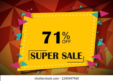 71% off discount promotion sale,  sale promo marketing.