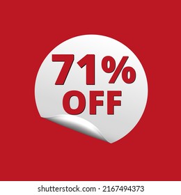 71% off with red background and white sticker at amazing discount sale