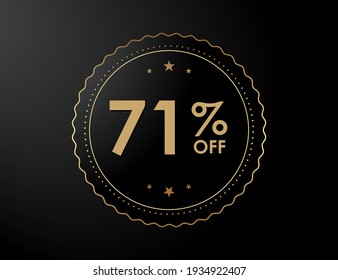 71% off sign, 71 percent Discount special offer vector illustration