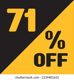 Up To 71% Off Special Offer sale sticker black and gold, vector illustration