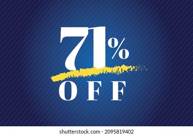 71% off tag seventy one percent discount black friday sale white letter blue gradient  background