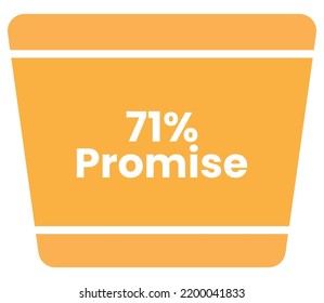 71% Promise Product Label Sign for product vector art illustration with stylish font and Golden White color