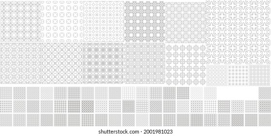 71 Universal patterns of lines(tiling). texture can be used for wallpaper, pattern fills, web page background,surface textures. Set of monochrome geometric ornaments.