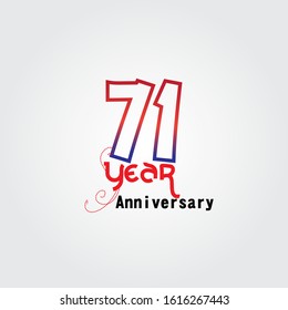 71 year anniversary celebration logotype, vector design for celebration, invitation card, and greeting
