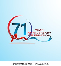 71 Year Anniversary celebration Vector Template Design Illustration