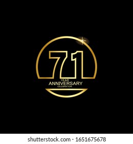 71 Year Anniversary celebration Vector Template Design Illustration