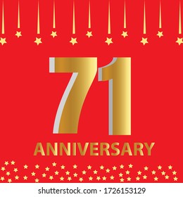 71 year anniversary celebration, vector design for celebrations, invitation cards and greeting cards