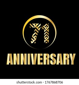 71 year anniversary celebration, vector design for celebrations, invitation cards and greeting cards