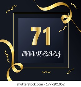 71 year anniversary celebration, vector design for celebrations, invitation cards and greeting cards