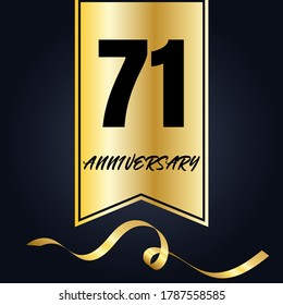 71 year anniversary celebration, vector design for celebrations, invitation cards and greeting cards