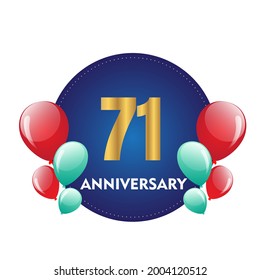 71 year anniversary celebration, vector design for celebrations, invitation cards and greeting cards