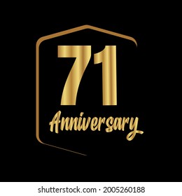 71 year anniversary celebration, vector design for celebrations, invitation cards and greeting cards