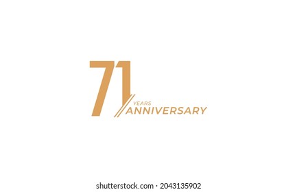 71 Year Anniversary Celebration Vector. Happy Anniversary Greeting Celebrates Template Design Illustration