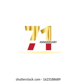 71 Year Anniversary Vector Template Design Illustration