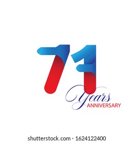 71 Year Anniversary Vector Template Design Illustration