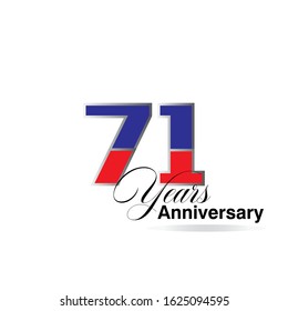 71 Year Anniversary Vector Template Design Illustration