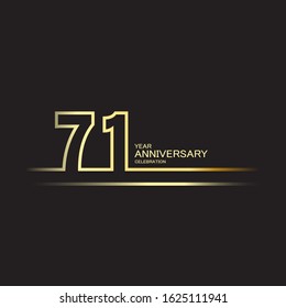71 Year Anniversary Vector Template Design Illustration