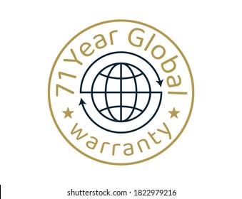 71 year global warranty images, 71 years worldwide warranty logos