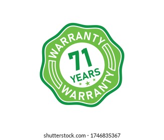 71 year warranty icon isolated on white background