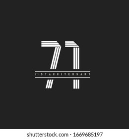 71 years or 71st anniversary logo linear letter abstract design