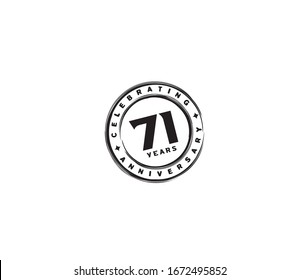 71 years anniversary or birthday celebration design template Vector.