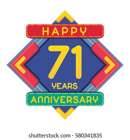 71 Years Anniversary Celebration Design.