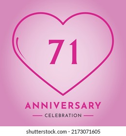 71 Years Anniversary Celebration Heart Isolated Stock Vector (Royalty ...