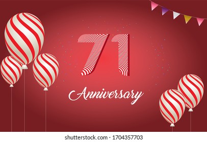 71 years anniversary celebration logo vector template design illustration