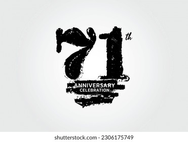 71 years anniversary celebration logotype black vector, 71th birthday logo, 71 number design, anniversary year banner, anniversary design elements for invitation card and poster. number design vector