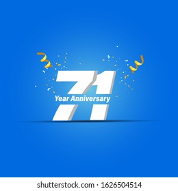 71 Years Anniversary Celebration Vector Template Design Illustration