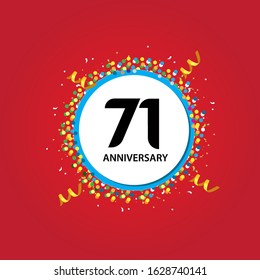 71 Years Anniversary Celebration Vector Template Design Illustration