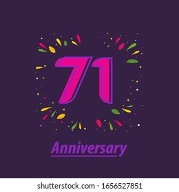 71 Years Anniversary Celebration Vector Template Design Illustration