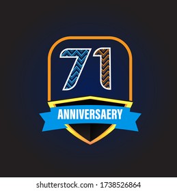 Vorlagendesign-Illustration zum 71-jährigen Jubiläum