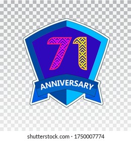71 Years Anniversary Celebration Vector Template Design Illustration