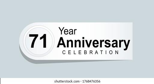 71 Jahre Jubiläumsfeier Vektor Template Design Illustration