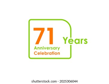 71 years anniversary celebration Vector Template Design Illustration