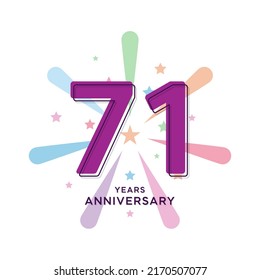 71 Jahre Jubiläumsfeier Vektor Template Design Illustration