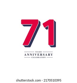 71 Jahre Jubiläumsfeier Vektor Template Design Illustration