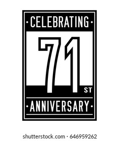 71 years anniversary design template. Vector and illustration.
